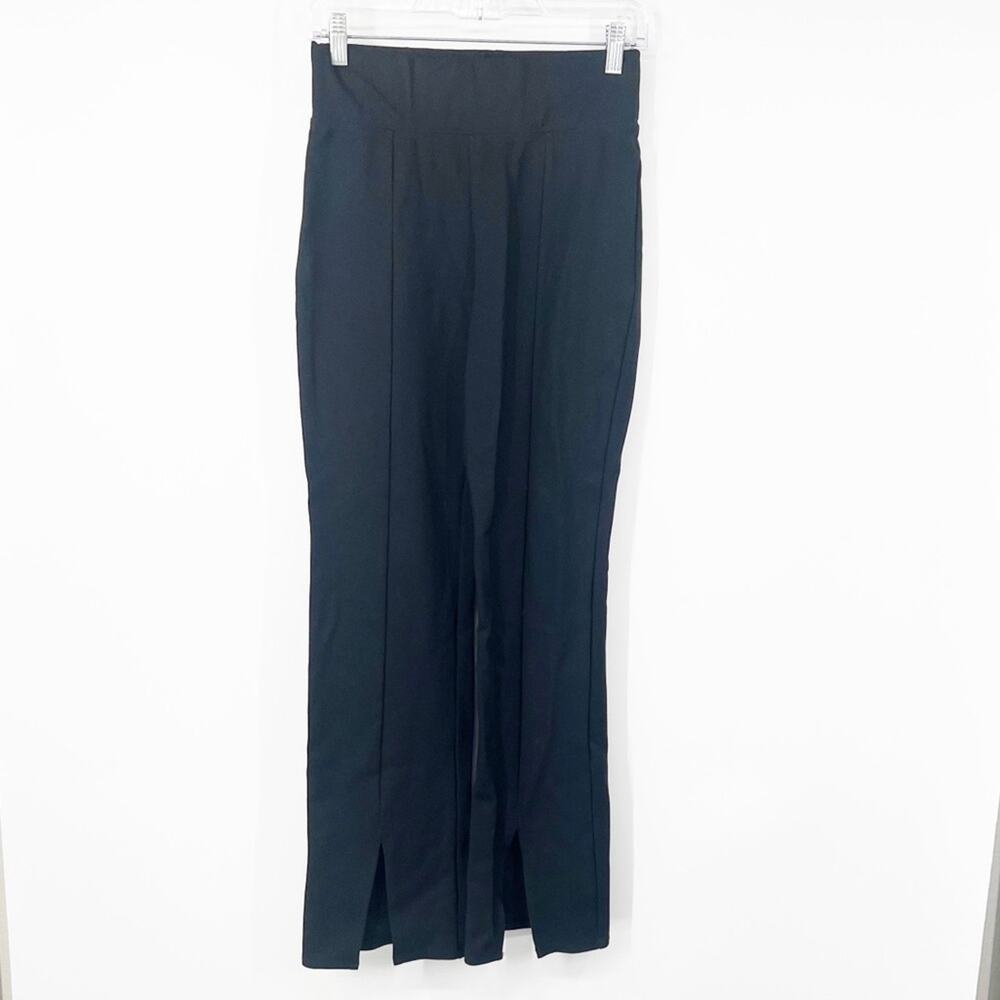 Abercrombie & Fitch Black High Rise Flare Pants Front Slits